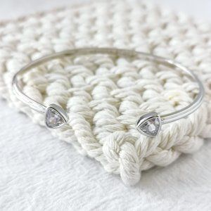 Authentic Kendra Scott Arden - Silver White Crystal Cuff Bracelet